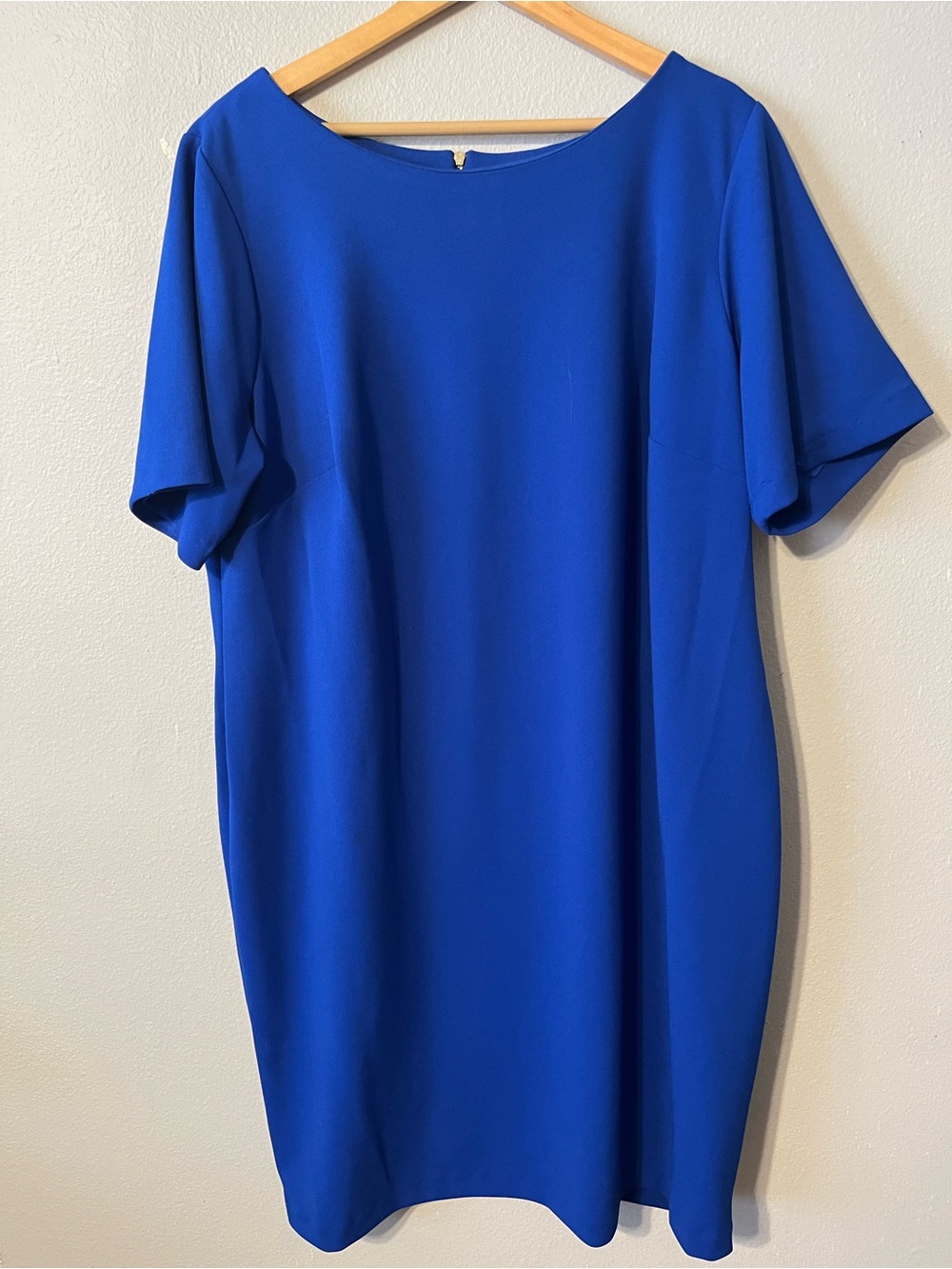 Calvin Klein Plus-size Royal Blue Shift Dress Short Sleeve Office Business 22W